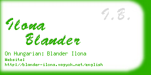 ilona blander business card